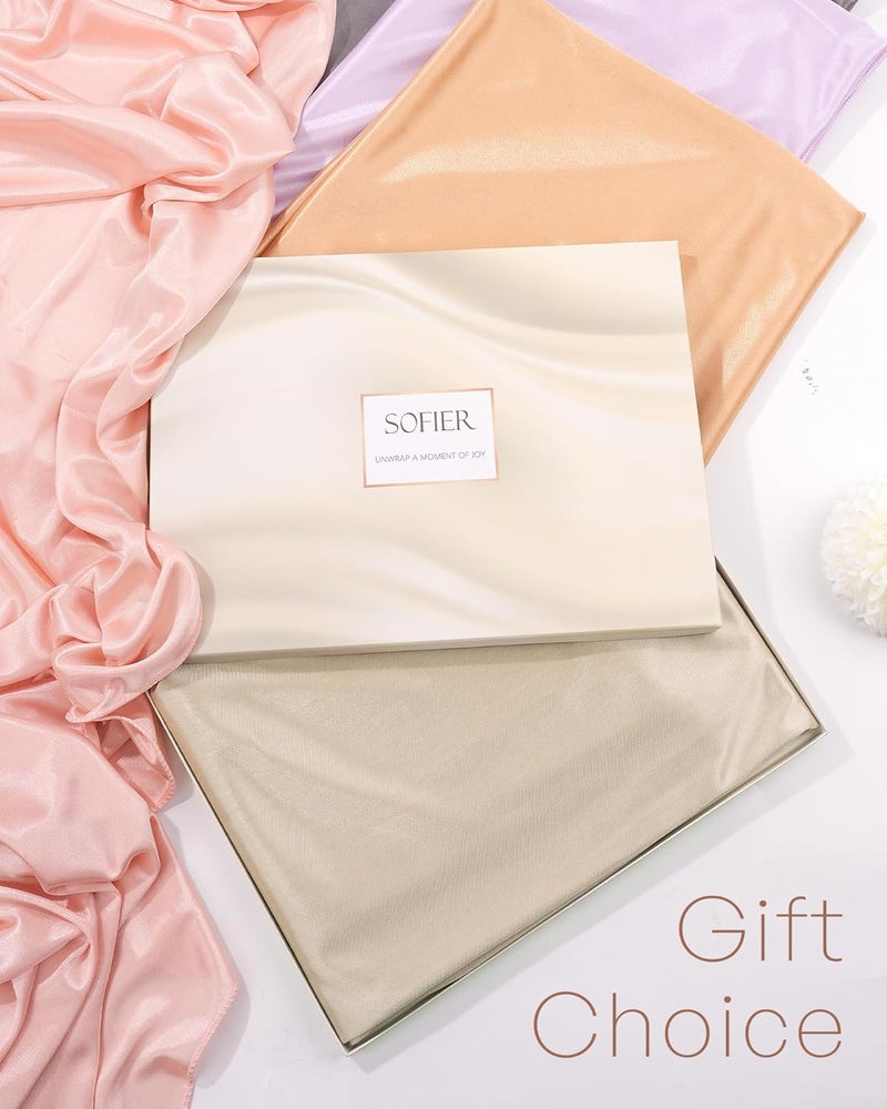 Sofier Satin Shawl Wraps for Women Evening Dresses Wedding Bridal Party Silky Scarf Formal Cover Up Bridesmaid Gifts - Image 5